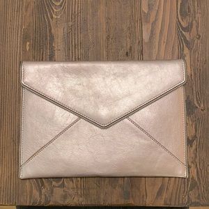 Rebecca Minkoff rose gold envelope clutch